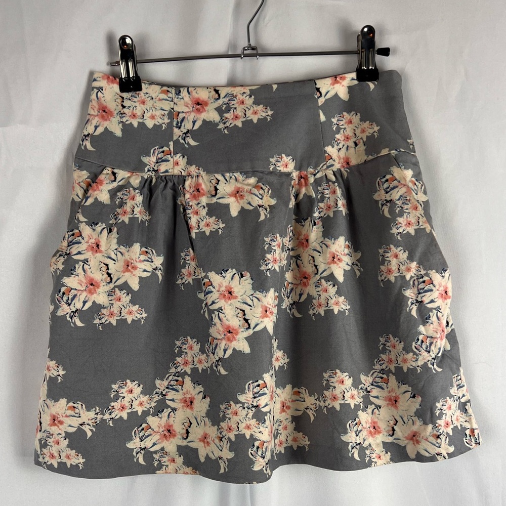 Anthropologie Pencey floral silk skirt